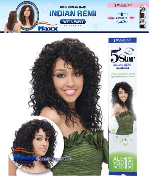 Harlem 125 5 Star Indian Remi Hair Wet & Wavy - Italian Deep 5pcs